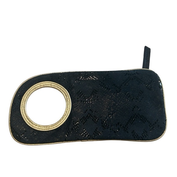 Hands-Free Bracelet Wallet - Arza Design Clutch Metallic Blue Shimmer Mini Bag - Picture 4 of 16